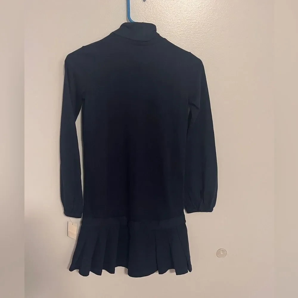 NWT Ralph Lauren Blue Rib Knit Turtleneck Sweater Dress Sz L (10/12)